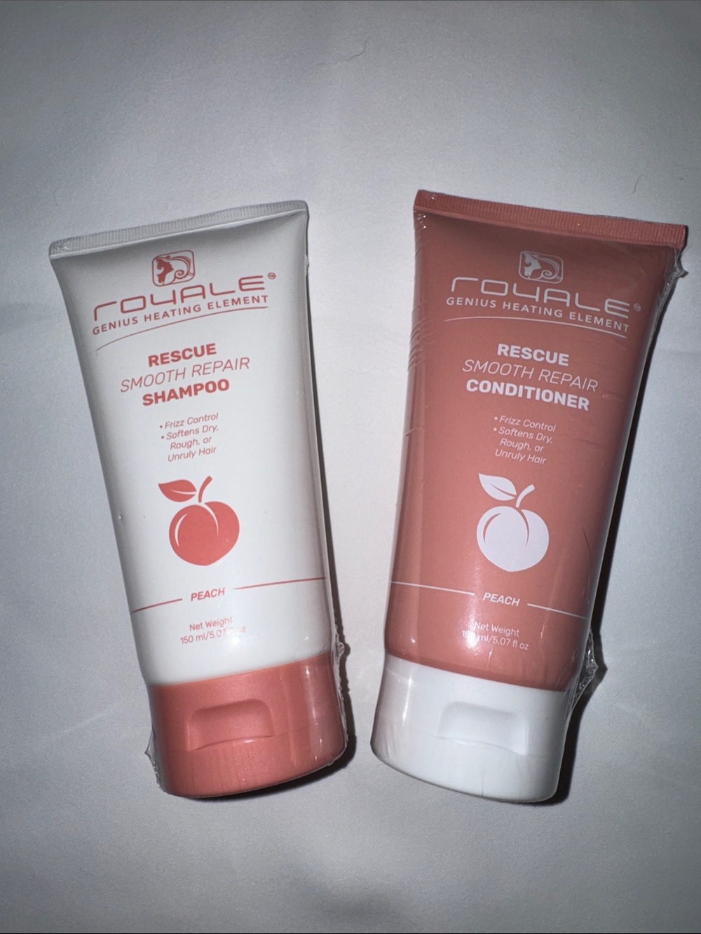 Royale Rescue Smooth Repair Peach Shampoo & Conditioner - Peach, NEW